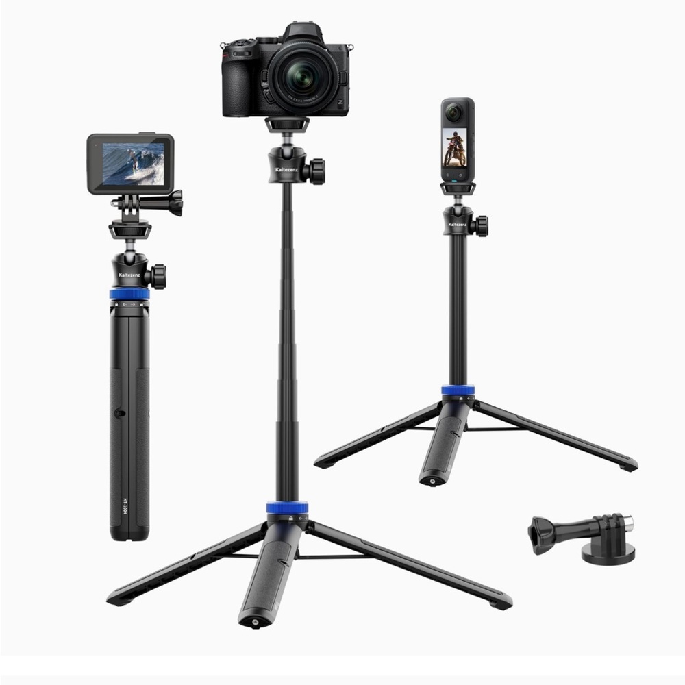 NEW! Lightweight Camera Tripod Stand for GoPro Selfie Stick 62" Extendable 360°